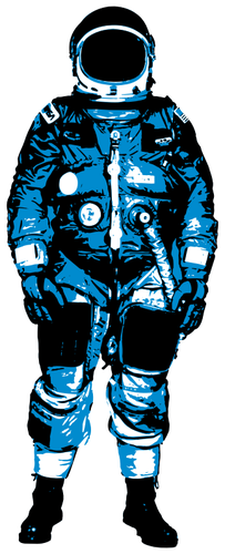 Astronaut In Blue Space Suit Clipart