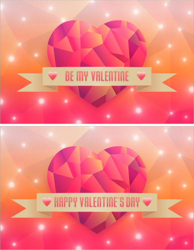Of Color Hearts Happy Valentine'S Cards Clipart