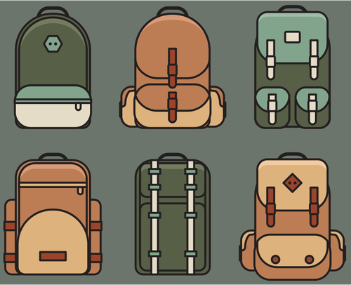 Backpacks Set Clipart