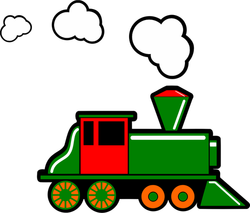 Steam Train In Color Clipart