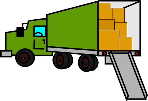 Opened Relocation Truck Clipart