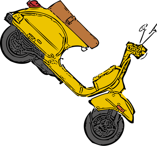 Scooter On Its Front Tire Clipart
