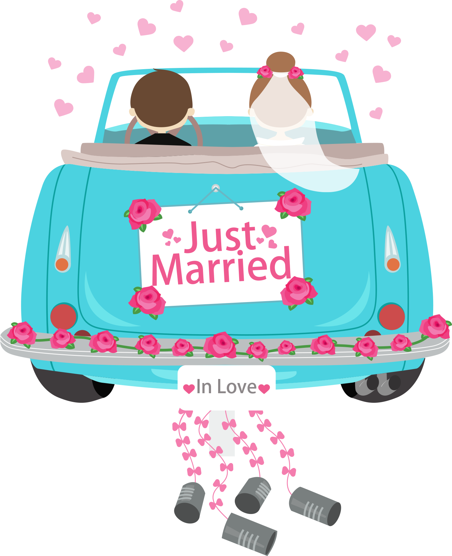 Car Couple Vector In Free Frame Clipart