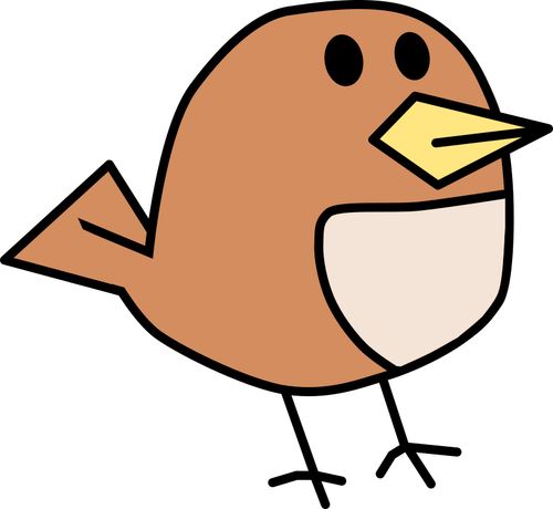 Of Small Brown Tweeting Bird Clipart