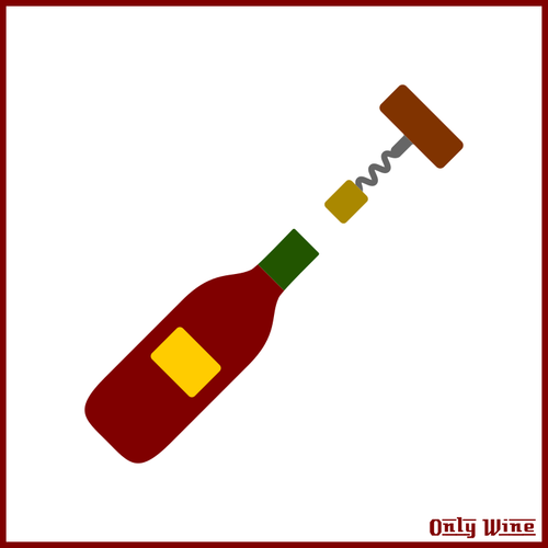 Wine Bottle And Corkscrew Clipart