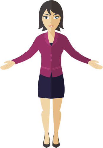 Open-Armed Business Woman Clipart