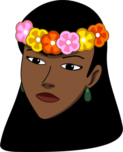 Of Woman With A Hawaiian Lei Clipart