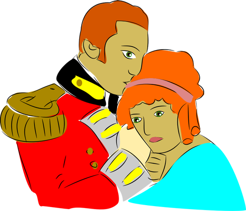 Of Soldier Kissing A Woman Clipart
