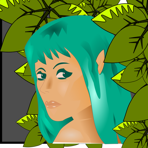 Of Woman In Leaves Clipart