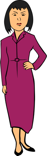 Woman In A Purple Dress Clipart