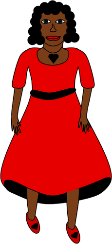 Woman In A Red Dress Clipart